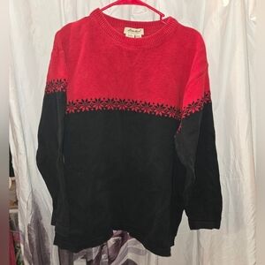 Eddie Bauer red and black snowflake sweater XXL